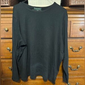 Ralph Lauren Cotton Blend Crew Neck Embroidered Long Sleeve Top 2X